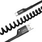 倍思 鱼眼 车载弹簧数据线USB For Type-c 2A 1M 黑色图片