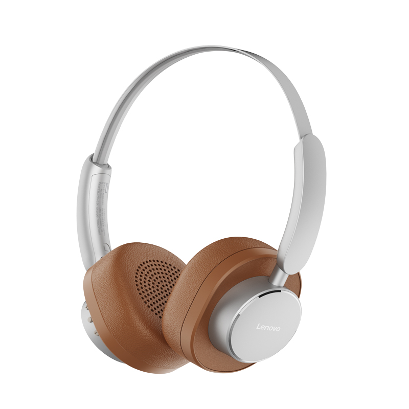 联想小新头戴式复古耳机FJ100 棕色&银色