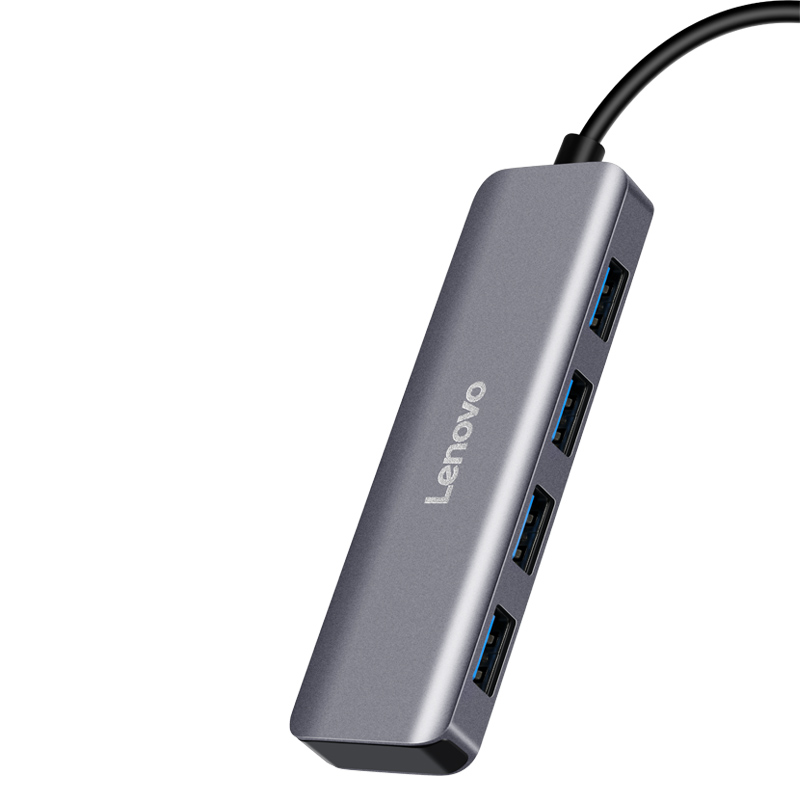联想U04分线器 USB3.0一拖四多接口 HUB扩展 深灰色图片