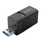 奥睿科（ORICO)USB3.0扩展迷你三合一HUB铝壳款MINI-U32L-BK-黑色图片