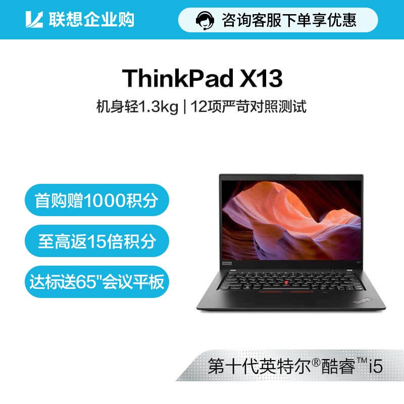 【企业购】ThinkPad X13 笔记本电脑 02CD
