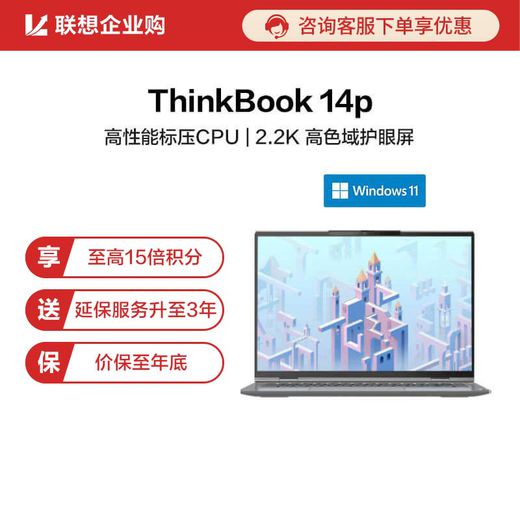 【企业购】全新ThinkBook 14p 锐龙版 锐智系创造