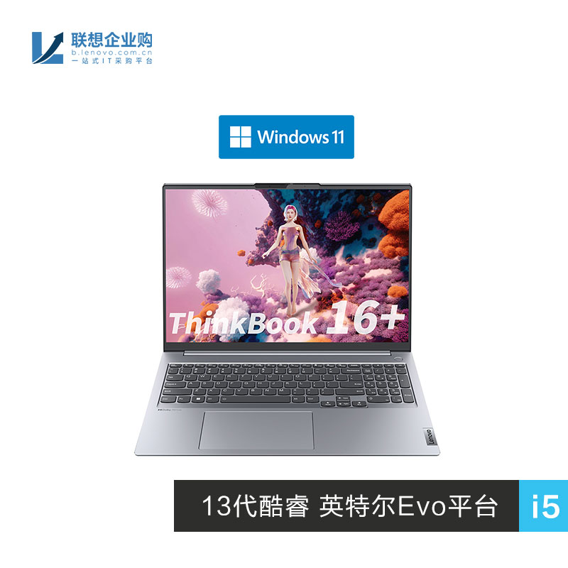 【企业购】ThinkBook 16+ 2023 英特尔Evo平台认证酷睿i5 0HCD