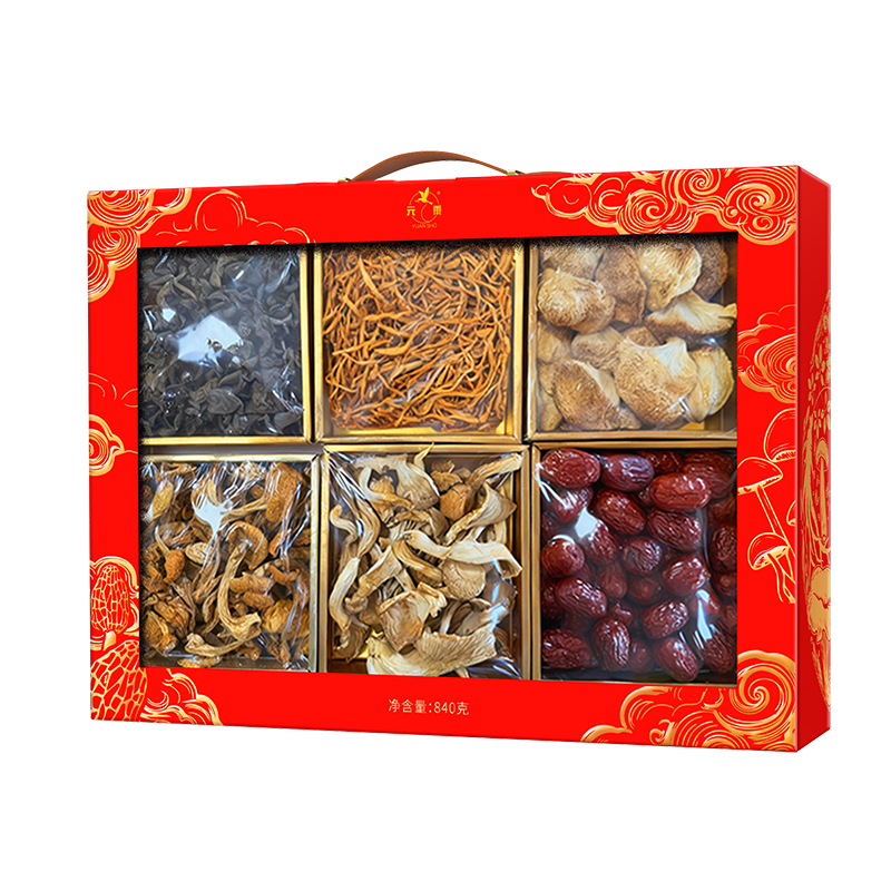 元黍山野纳福菌菇干货礼盒840g